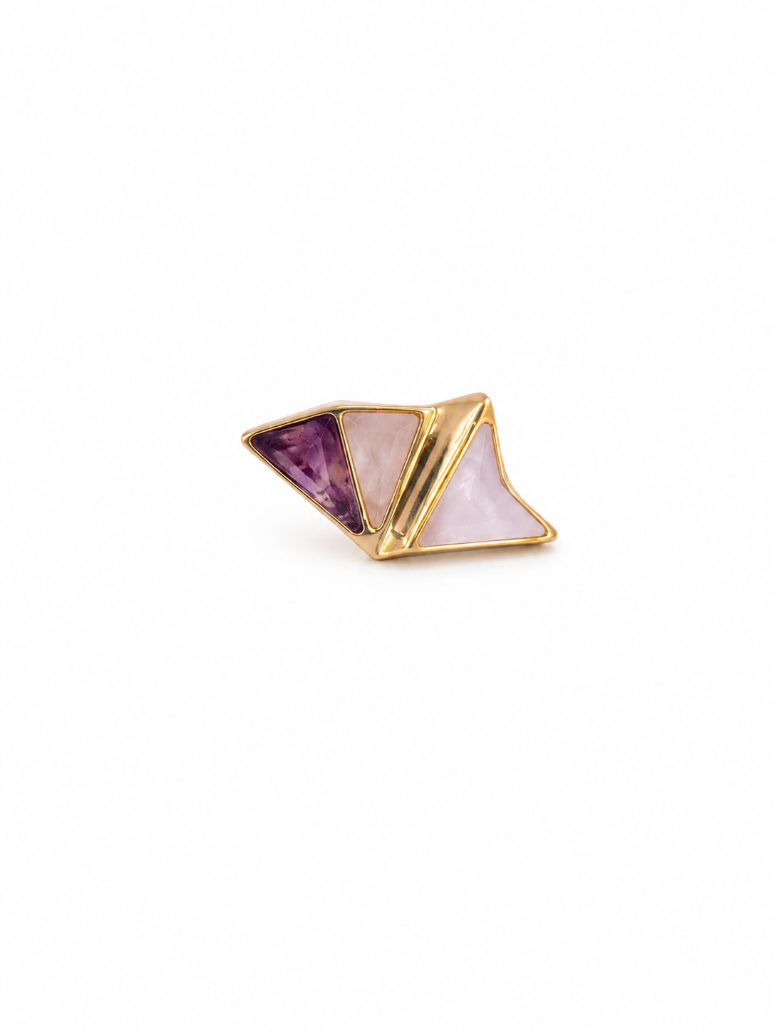 Anillo de Amatista, Cuarzo rosa y esmalte