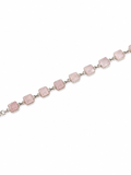 Pulsera de Cuarzo rosa y Plata