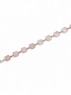 Pulsera de Cuarzo rosa y Plata