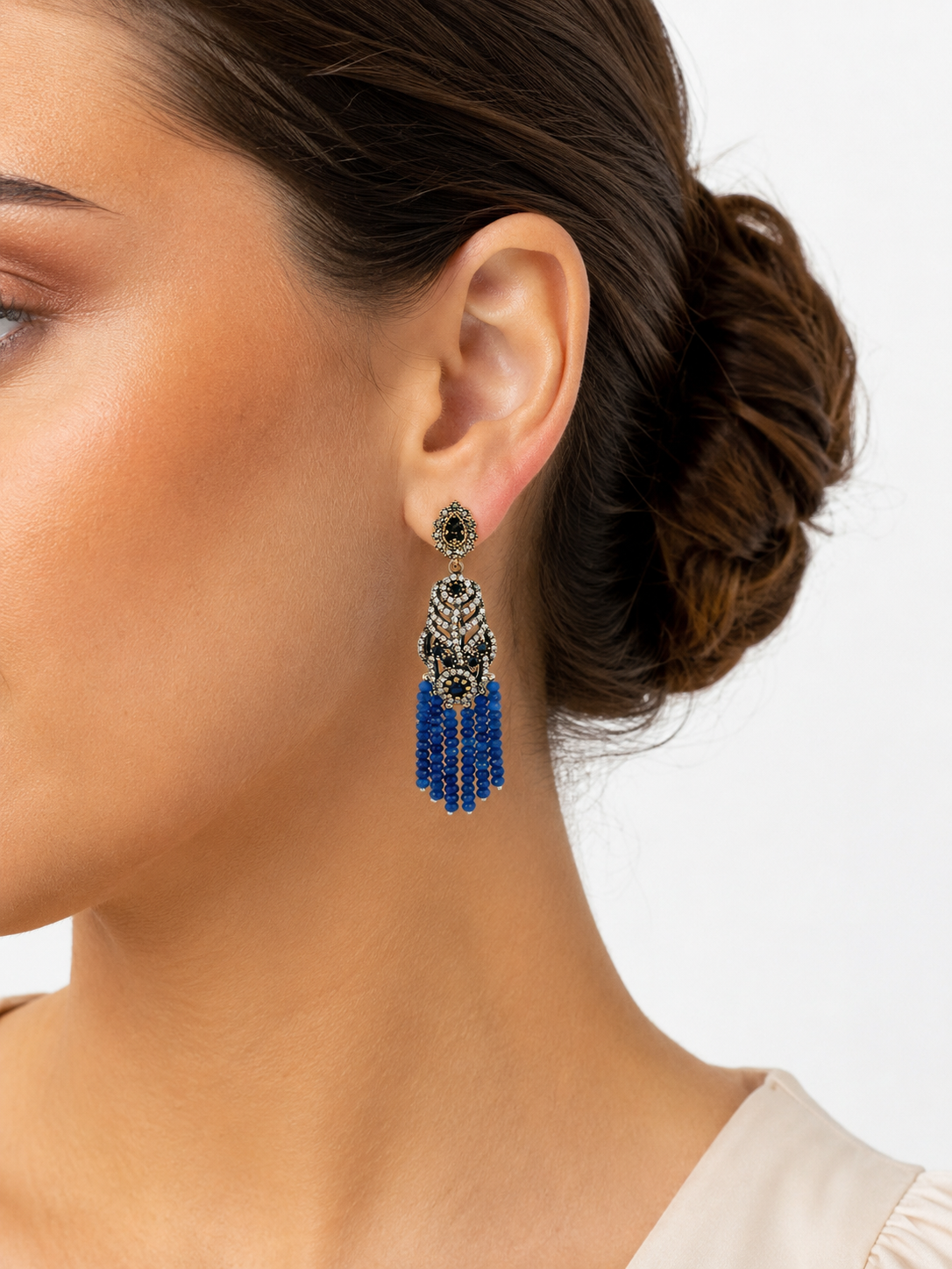 Pendientes Ágata azul y Plata
