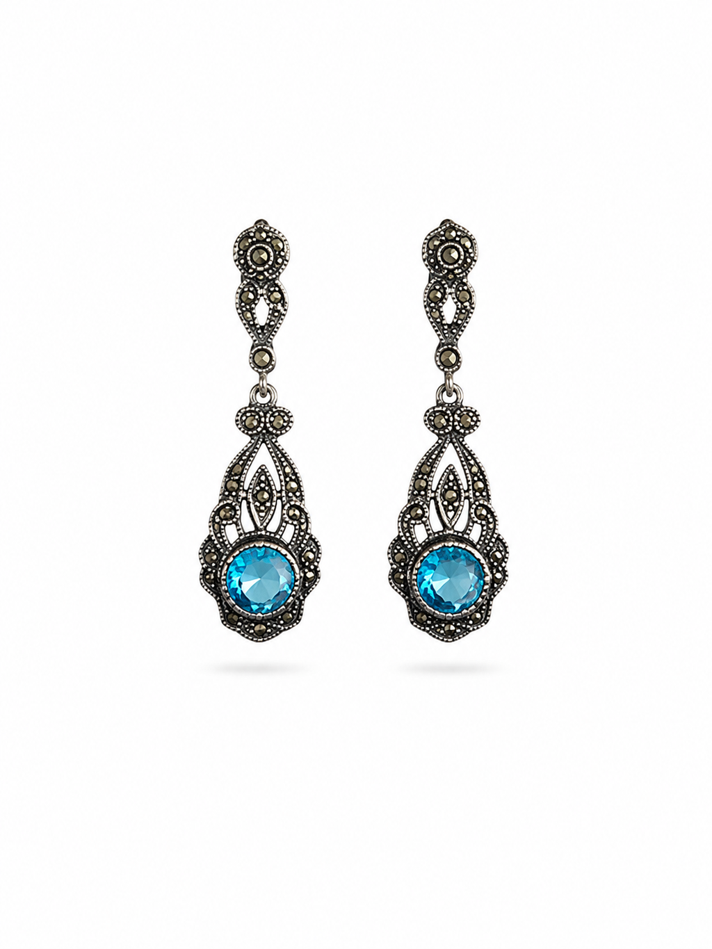 Pendientes de Topacio Azul