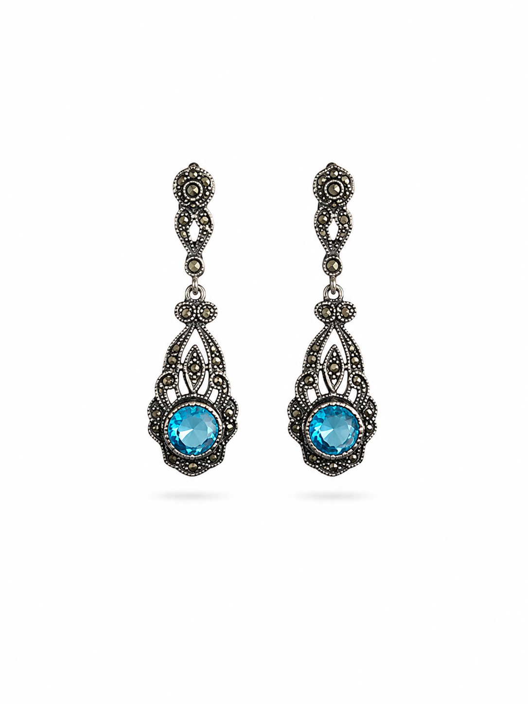 Pendientes de Topacio Azul