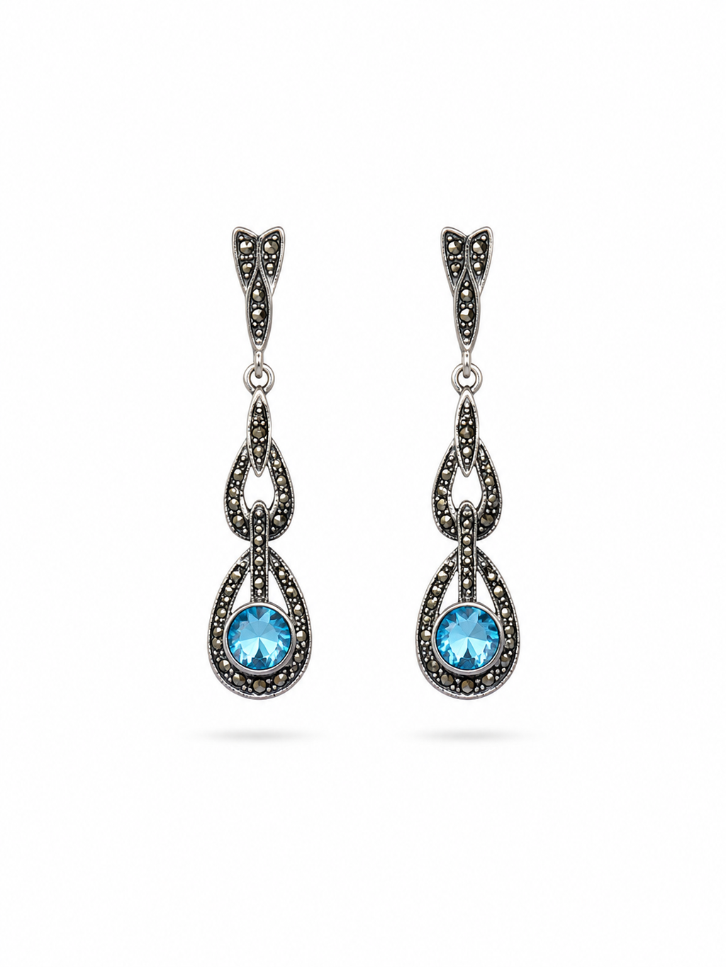Pendientes de Topacio Azul