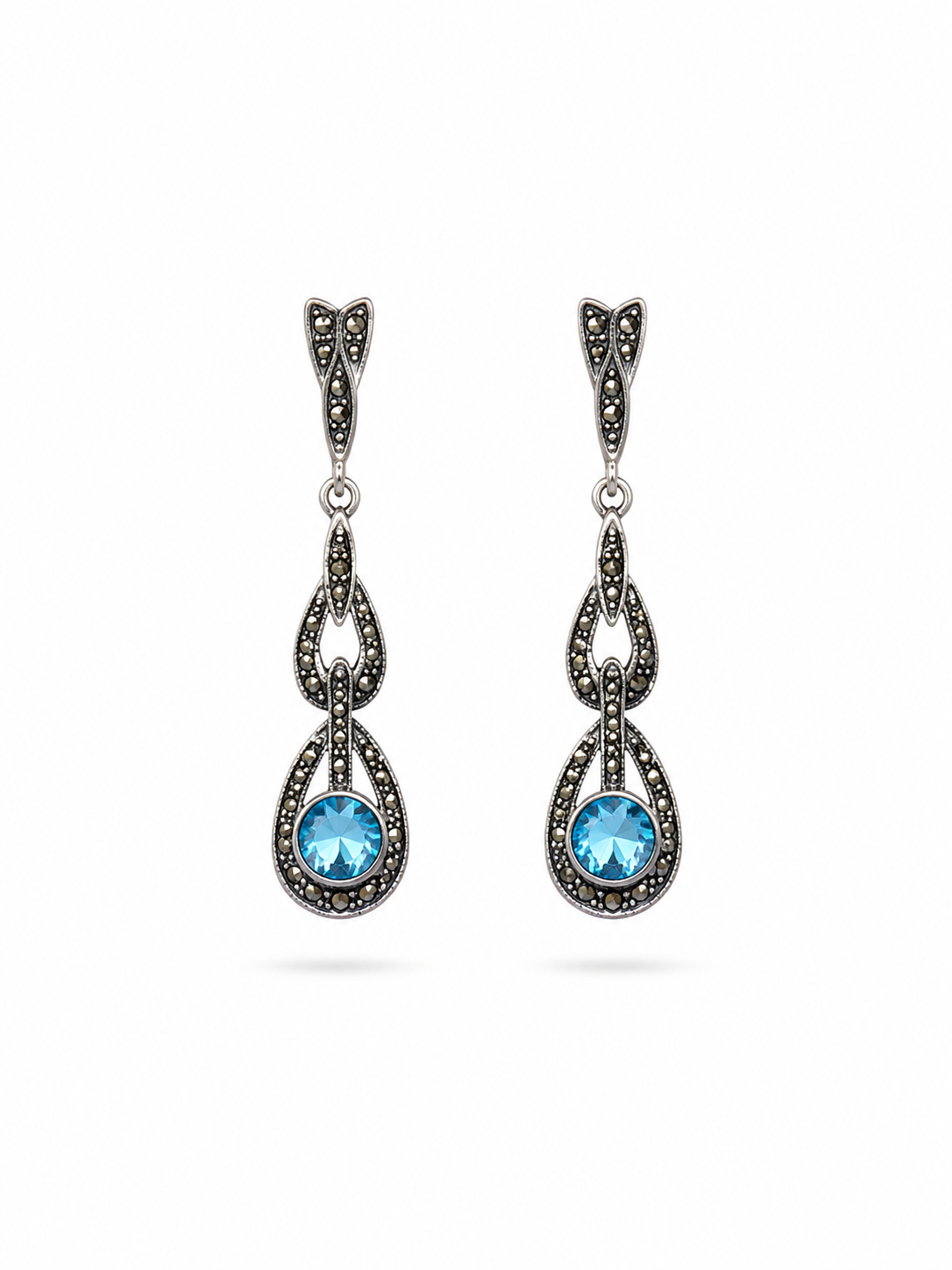Pendientes de Topacio Azul