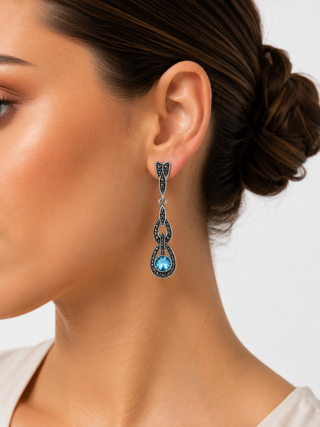 Pendientes de Topacio Azul