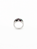 Anillo Plata, Rubí, Esmeralda y Zafiro