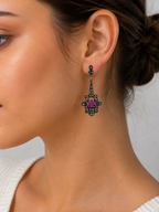 Pendientes de Plata y Rubí