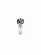 Anillo Plata, Rubí, Esmeralda y Zafiro