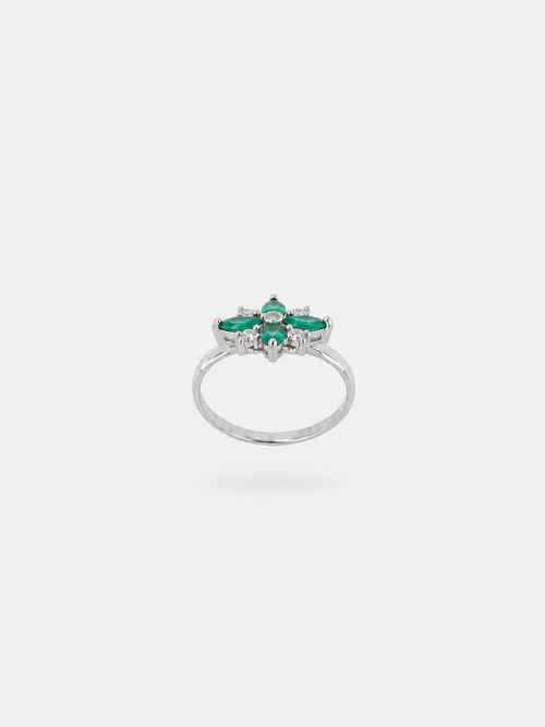 Anillo de Esmeralda y Plata
