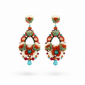 Pendientes Morlote de Turquesa, Coral del Mediterráneo y Nácar
