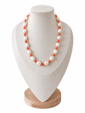 Collar Coral Japonés Rosa y Perlas Cultivadas