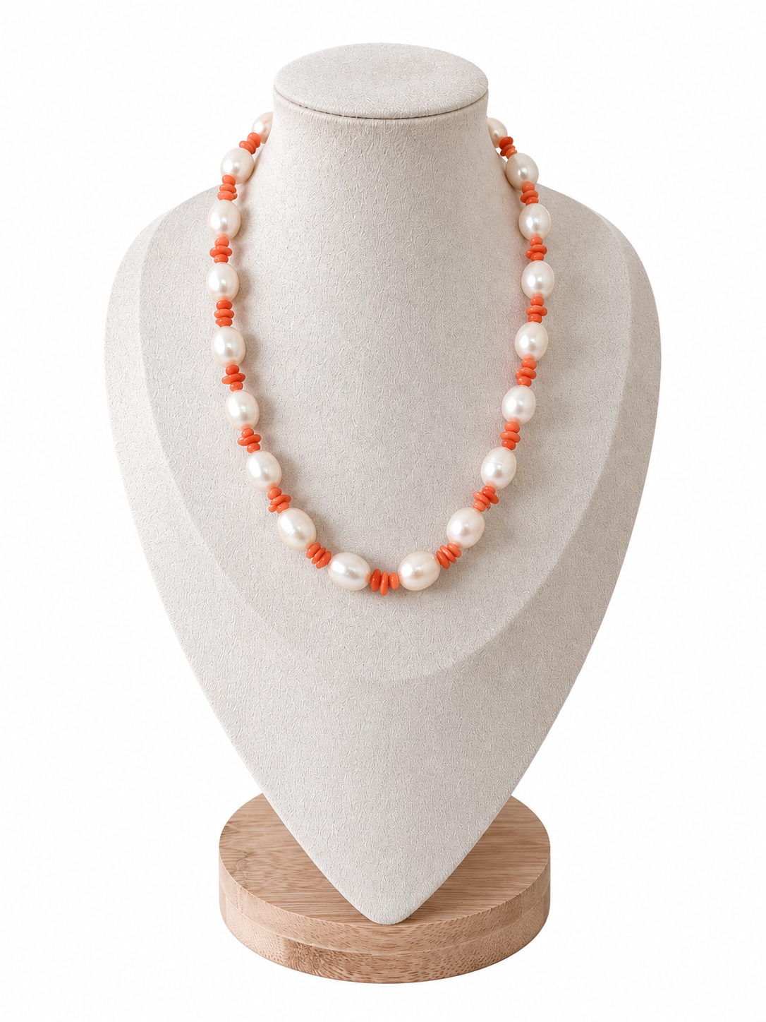 Collar Coral Japonés Rosa y Perlas Cultivadas