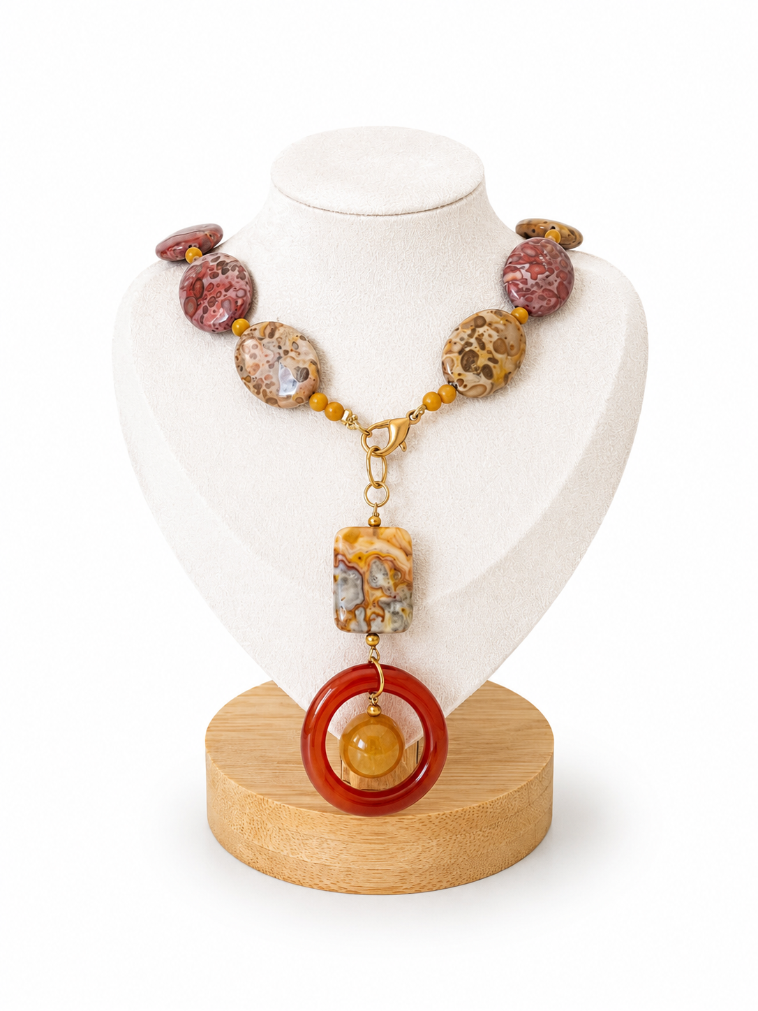 Collar de Jaspe con aro de Ágata