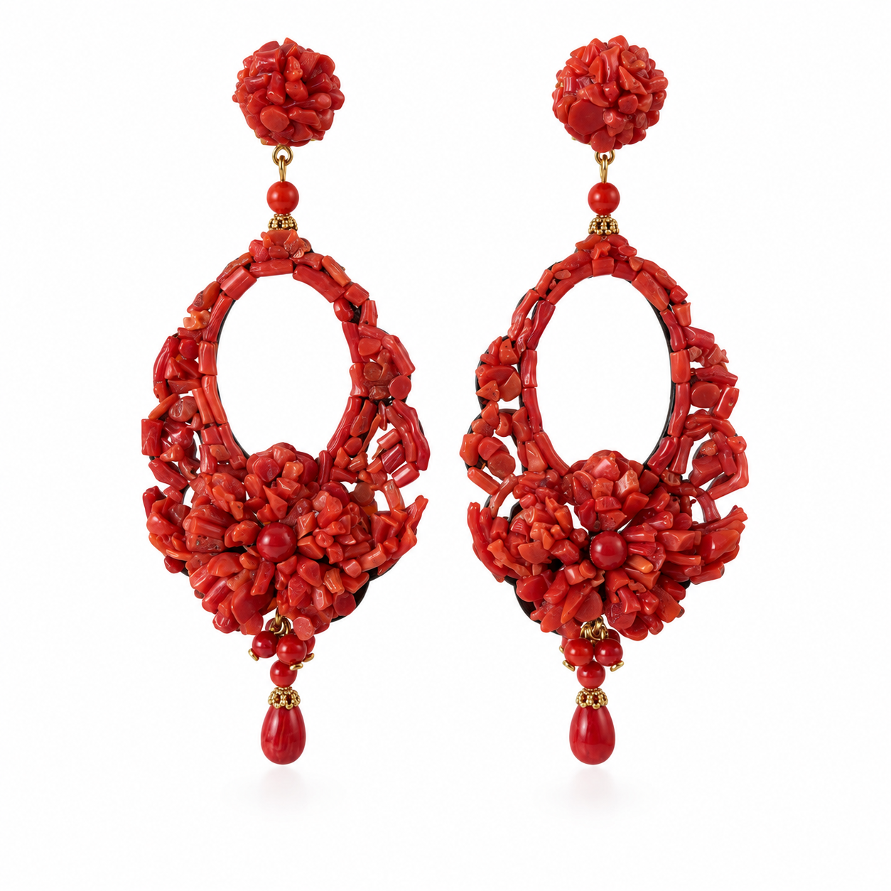 Pendientes de Morlote de Coral del Mediterráneo