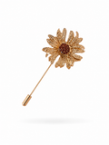 Broche de alfiler de Latón con baño de oro y circonitas