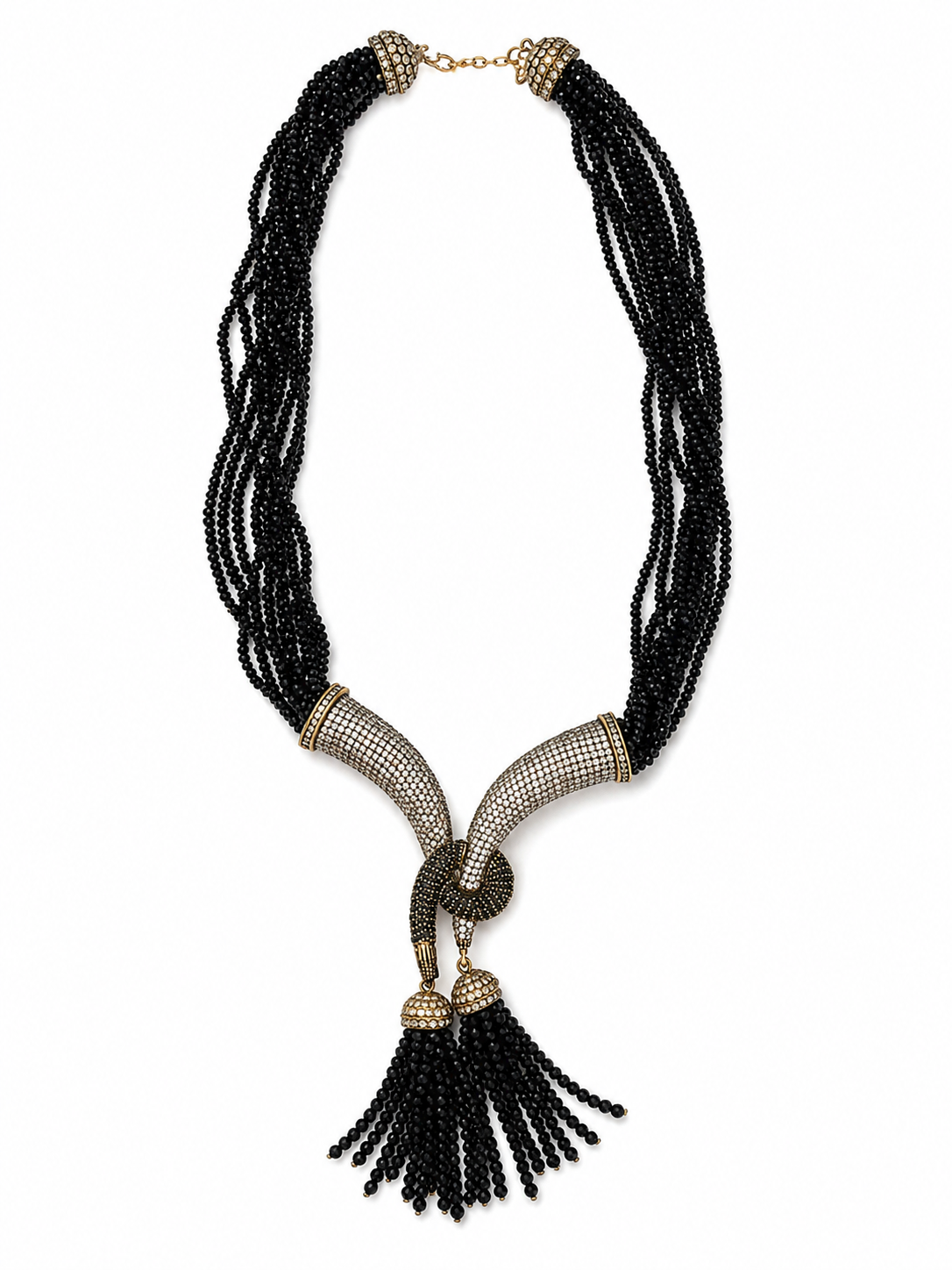 Collar de Cristal y Circonitas con pieza de Plata y Circonitas