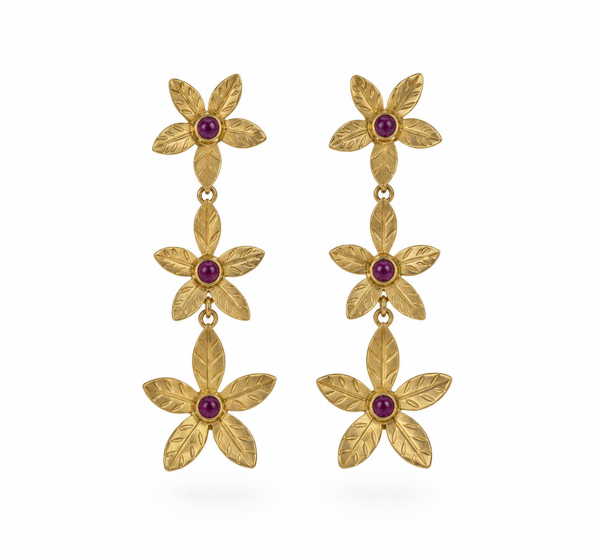 Pendientes de Latón con baño de oro