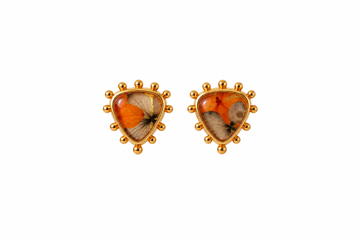Pendientes de flor estampada