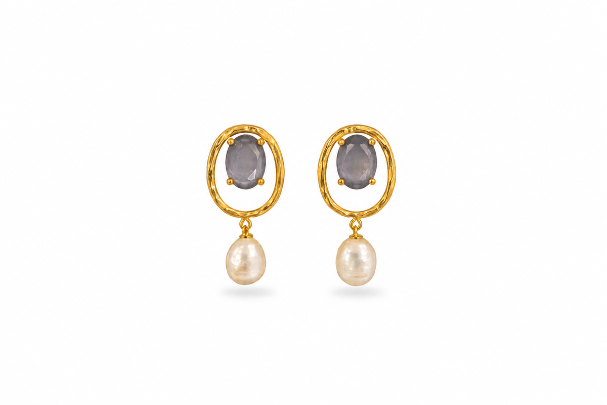 Pendientes de Perlas y Ojo de gato