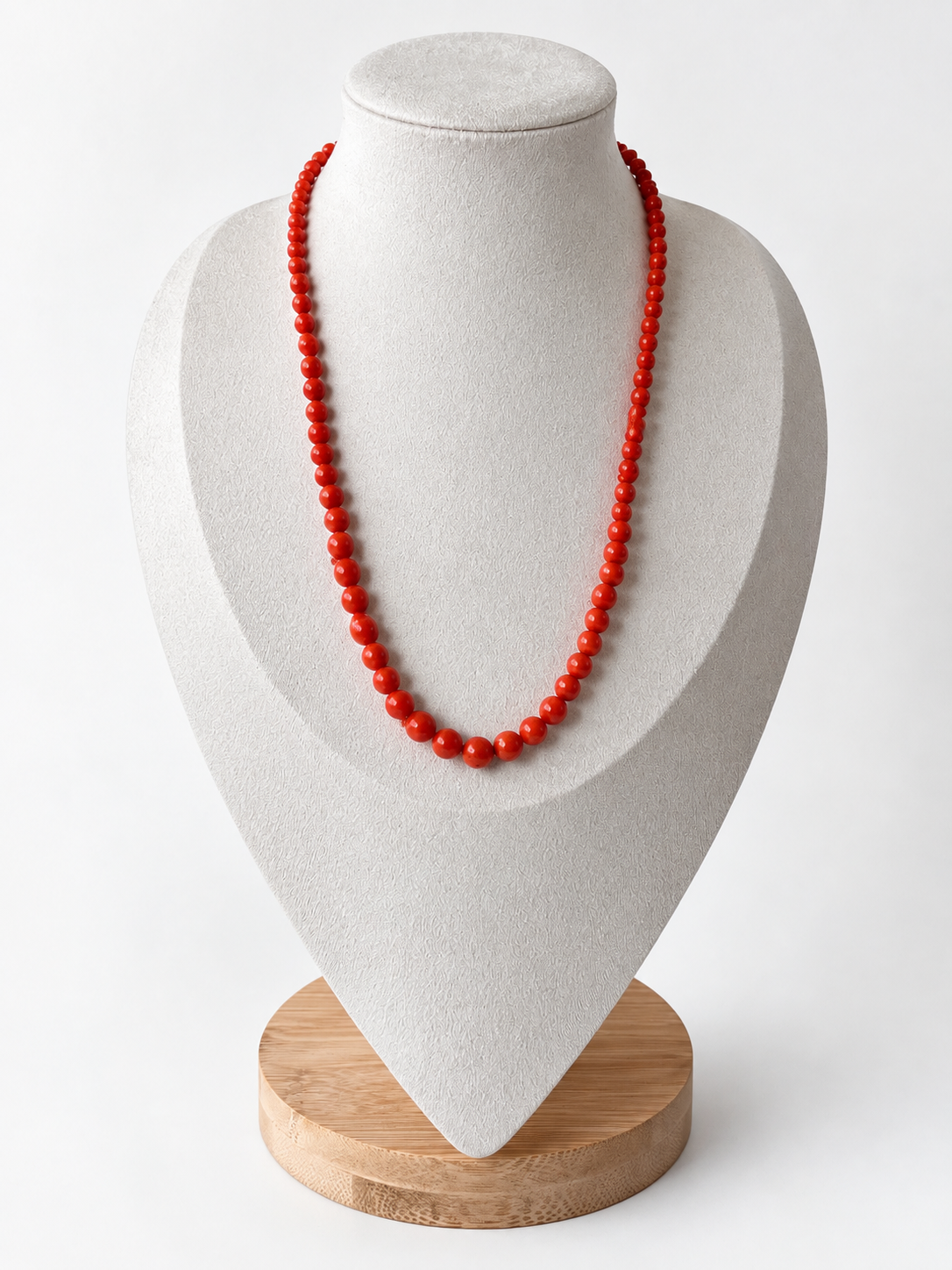 Collar de bolitas de Coral del Mediterráneo 2ª calidad