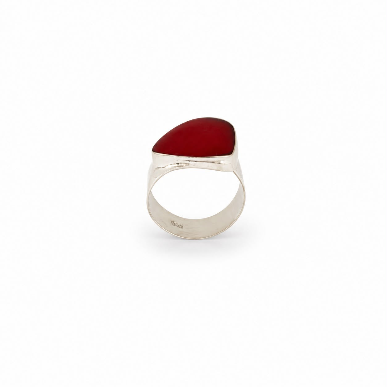 Anillo de Coral Bambú y Plata