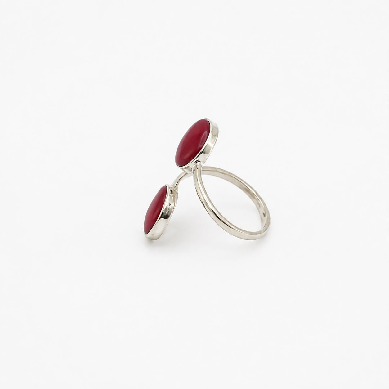 Anillo de Coral Bambú y Acero