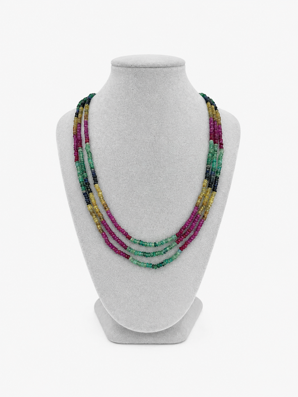Collar de Rubí, Esmeralda y Zafiro de tres vueltas