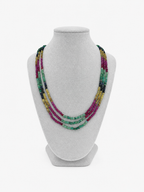 Collar de Rubí, Esmeralda y Zafiro de tres vueltas