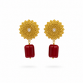 Pendientes de Coral Bambú y Acero