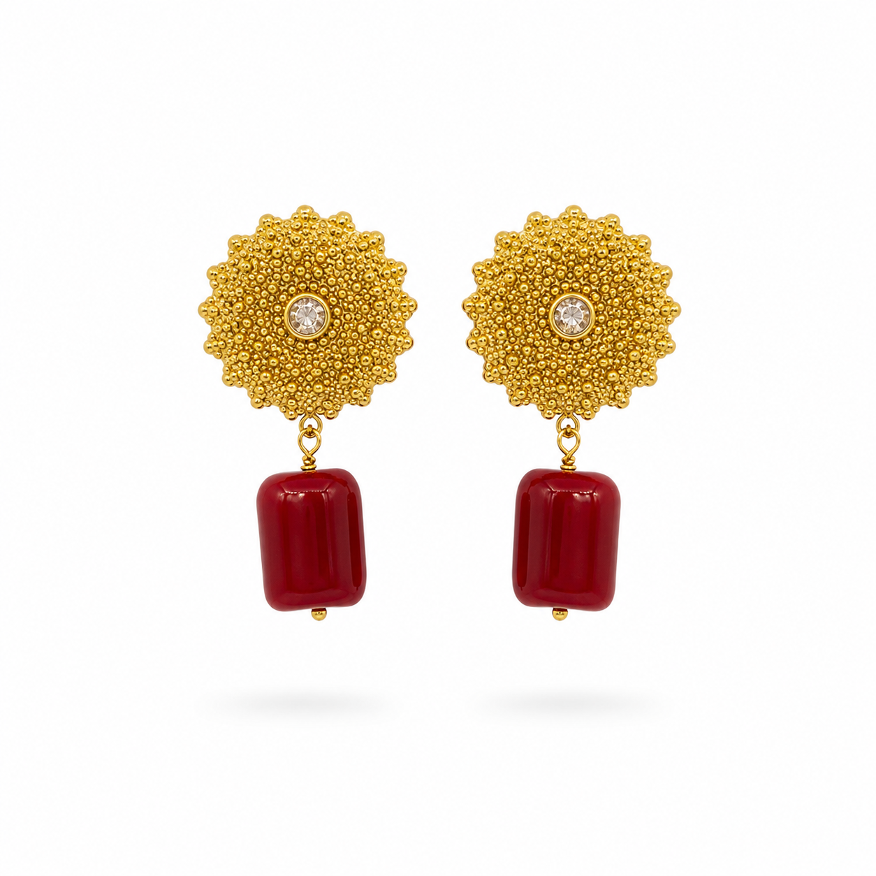 Pendientes de Coral Bambú y Acero