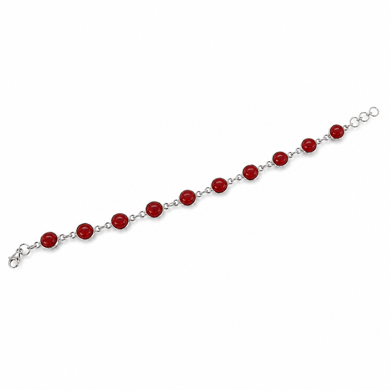Pulsera de Plata y Coral Bambú