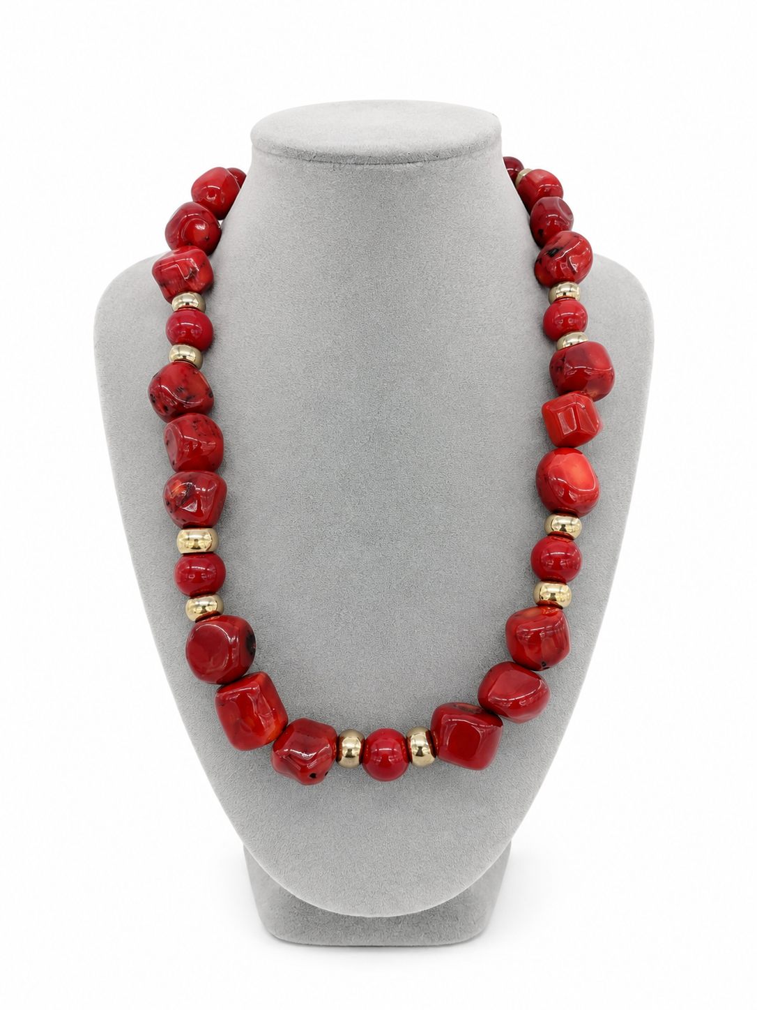 Collar de Coral Bambú y Plata chapada